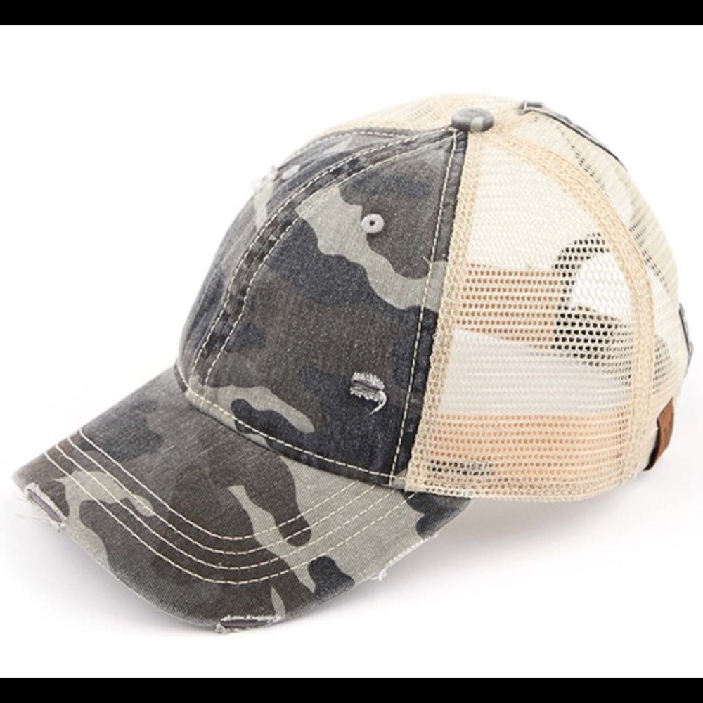 CC Gray Camo Pony Cap